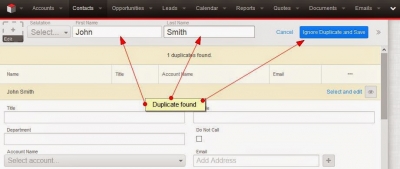 Disable duplicate check on fields in SugarCRM7