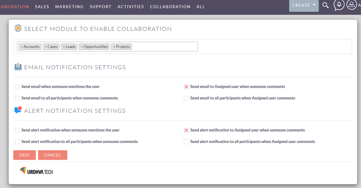project collaboration chat configuration