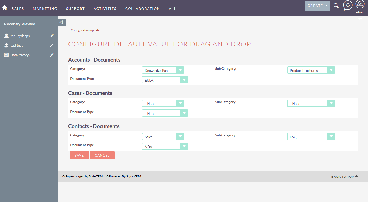 SuiteCRM for Drag and Drop multiple document default value