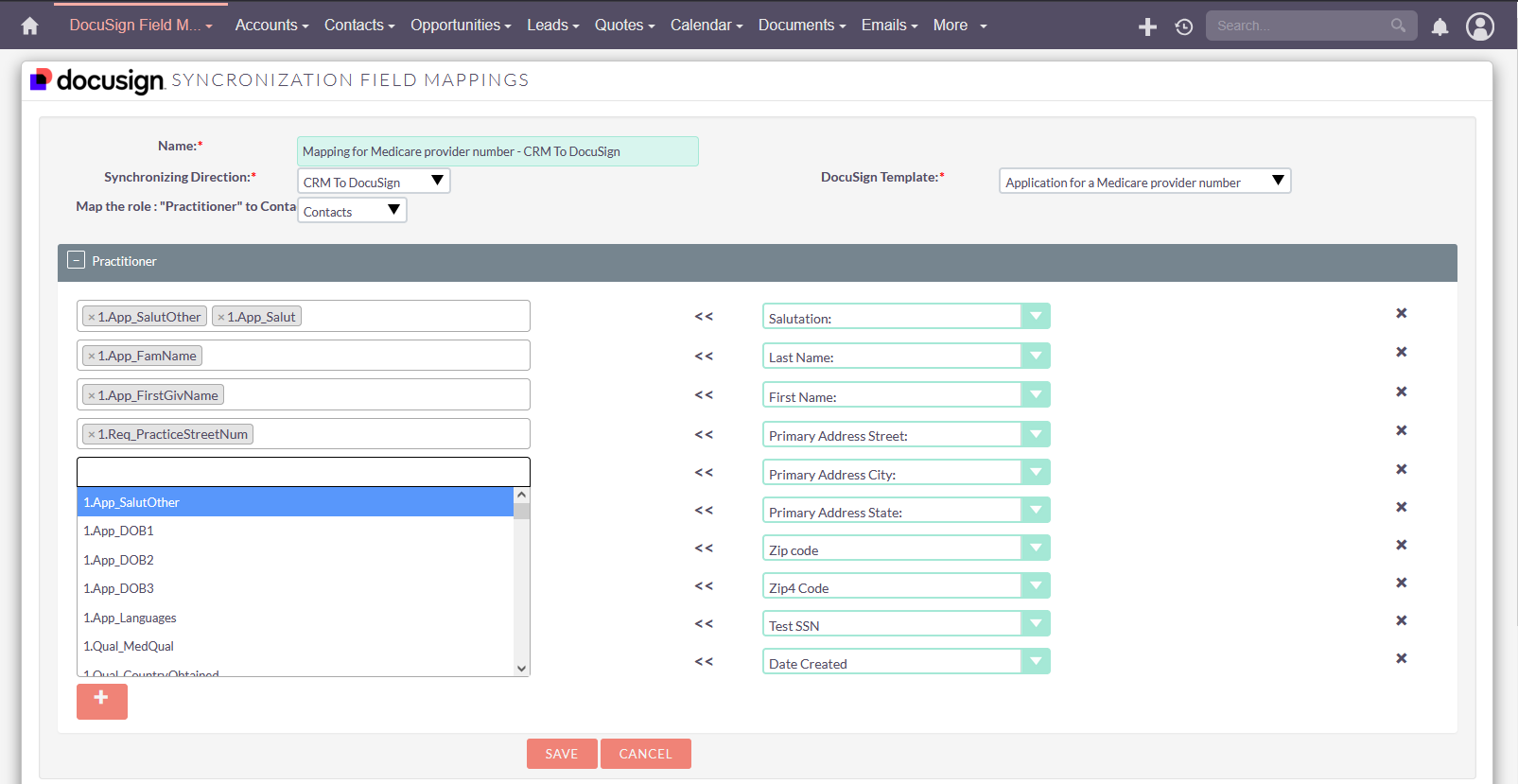 SuiteCRM for DocuSign