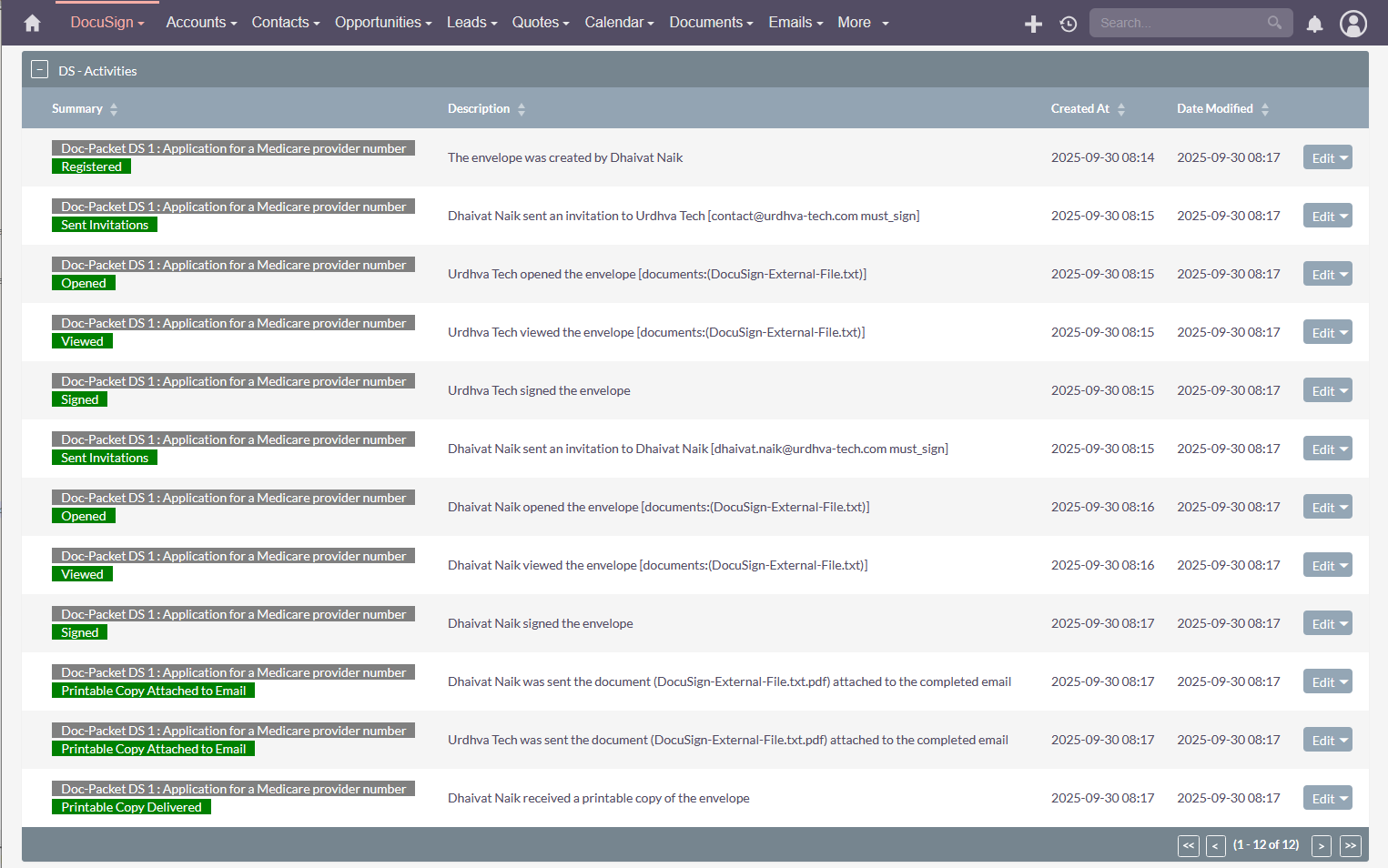 SuiteCRM for DocuSign
