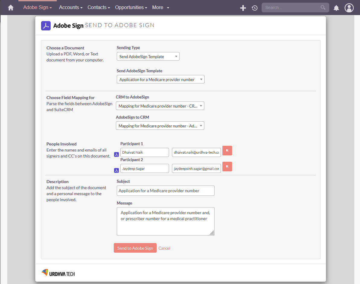 SuiteCRM Adobe Sign integration SuiteCRM Adobe Sign integration