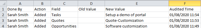 SuiteCRM Advanced audit log export to csv