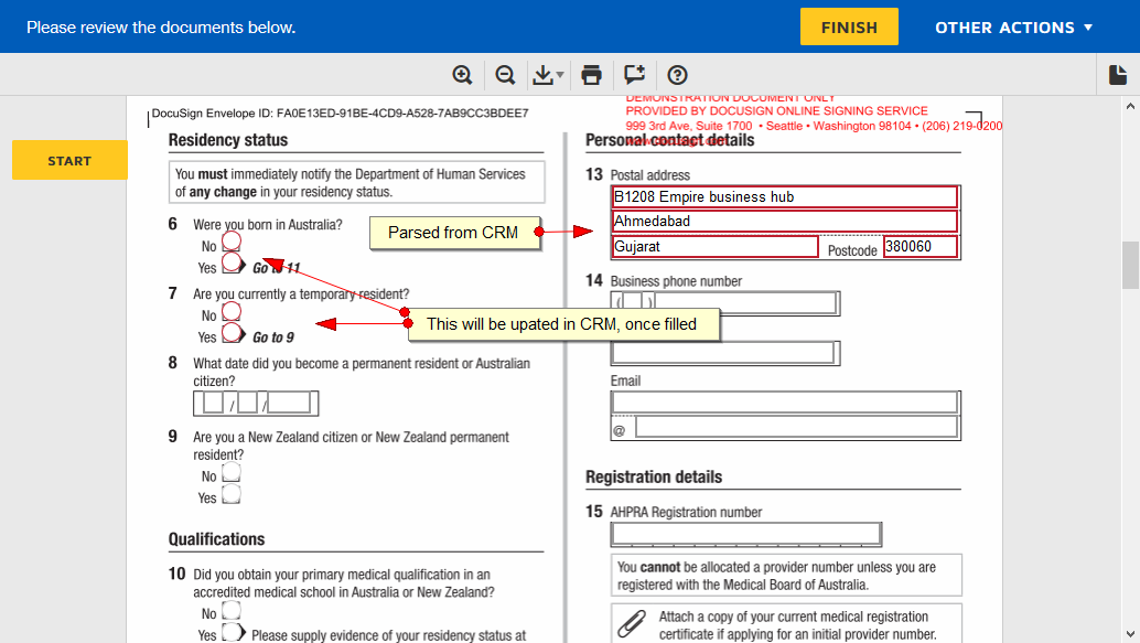 SugarCRM for DocuSign