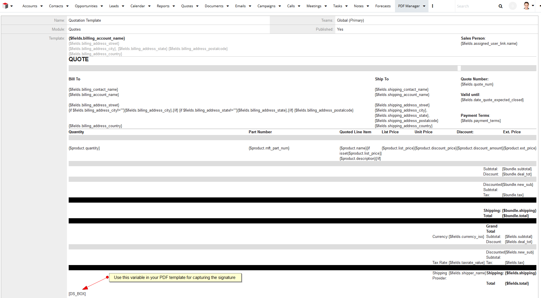 SugarCRM for DocuSign