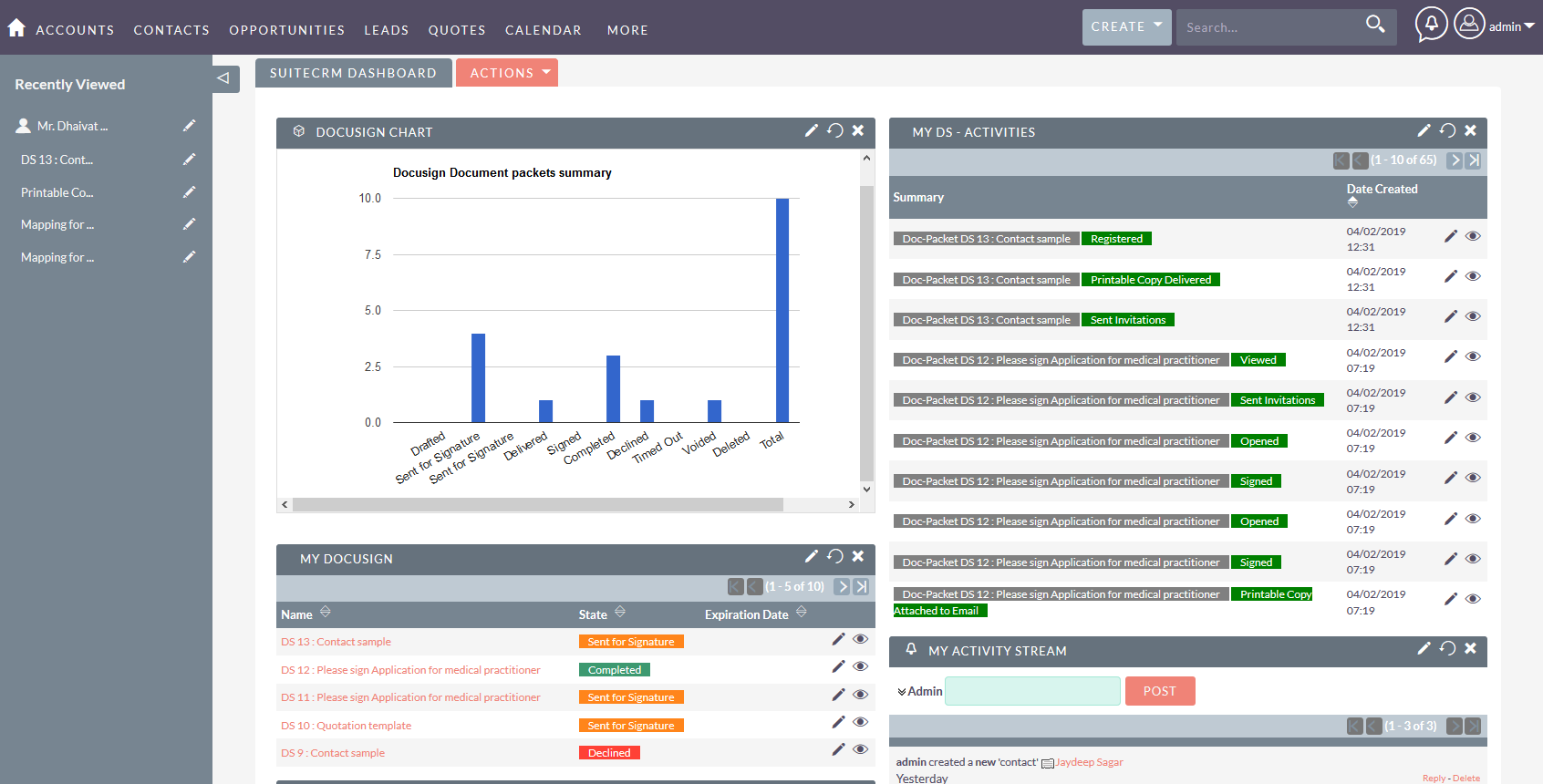 SuiteCRM for DocuSign