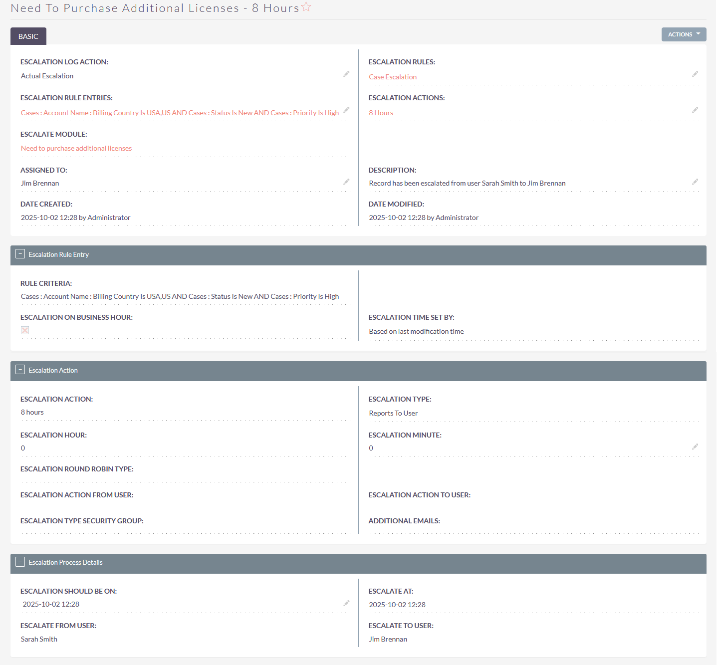 SuiteCRM Case Escalation log details SuiteCRM Case Escalation log details